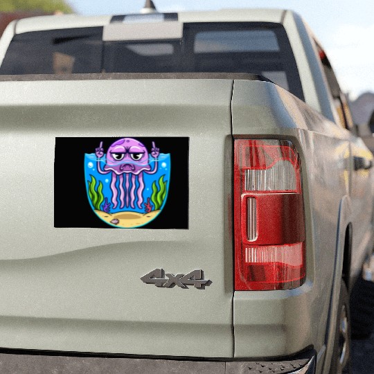Jelly Fish Middle Finger Jellyfish Car Magnets