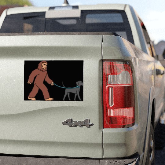 Bigfoot Sasquatch Walking Great Dane Car Magnets