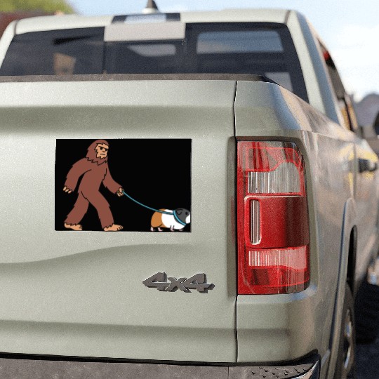 Bigfoot Sasquatch Walking Guinea Pig Car Magnets