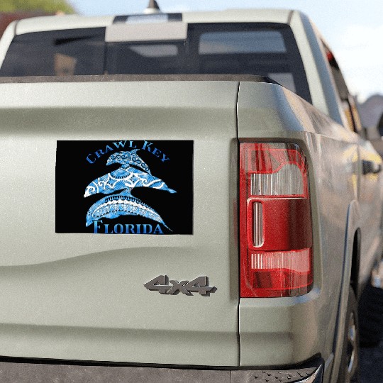 Crawl Key Florida Vacation Tribal Dolphins Car Magnets