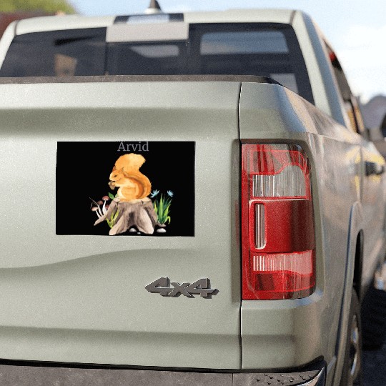 Forest Animal Squirrel Flowers Name Arvid Car Magnets