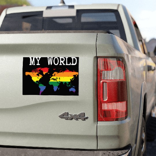 my world, lgbt community Car Magnets
