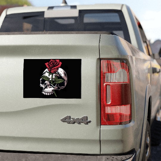 Bullets and Skull Roses Aesthetic Dripping Pattern Car Magnets