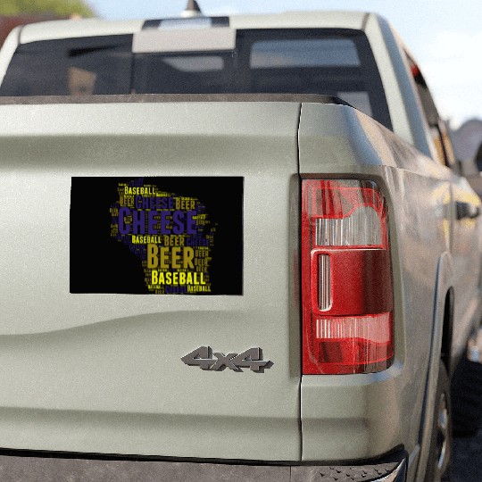 Cheese, Beer, and Baseball Wisconsin Car Magnets