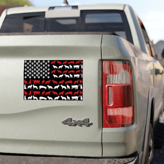 German Shepherd US FLAG Car Magnets