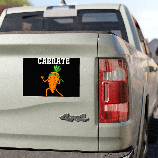 Carrate Funny Vegan Carrot Doing Karate Car Magnets