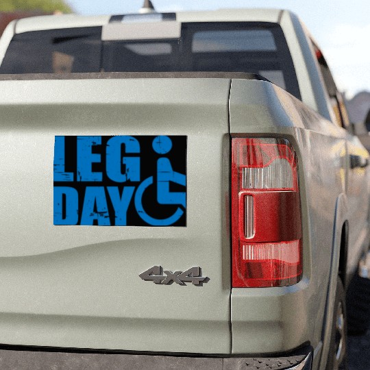Leg Day Handicapped Wheelchair 19 Car Magnets