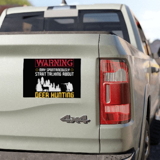 Buck Deer Hunting Hunter Warning Car Magnets