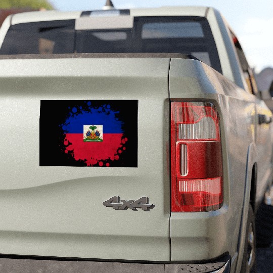 Haiti flags blob Car Magnets