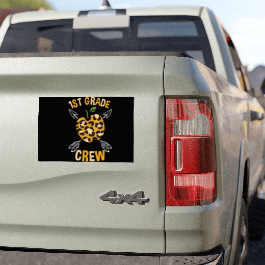 1st Grade Back To School Crew Leopard Print Car Magnets