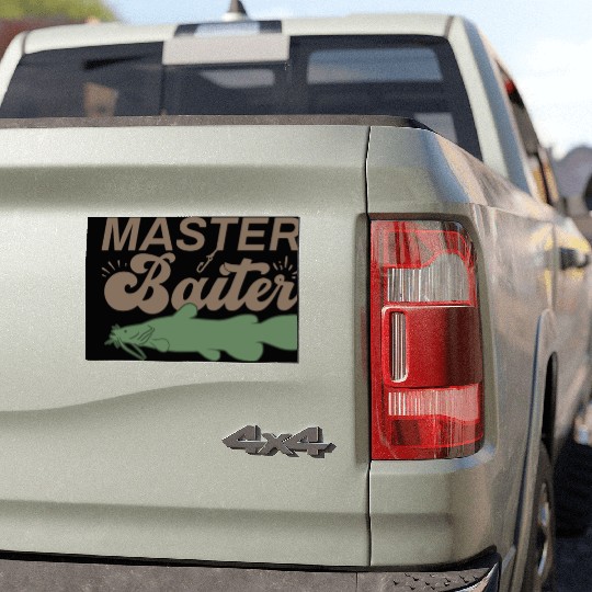 Master Baiter - Wels Catfish Hunter Car Magnets