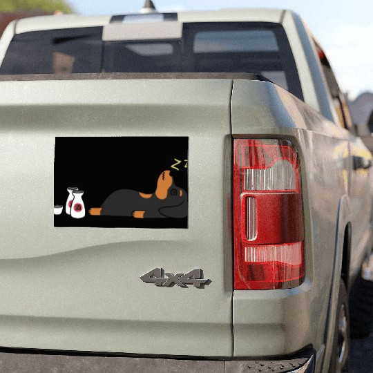 Dachshund Sake Drunk Car Magnets