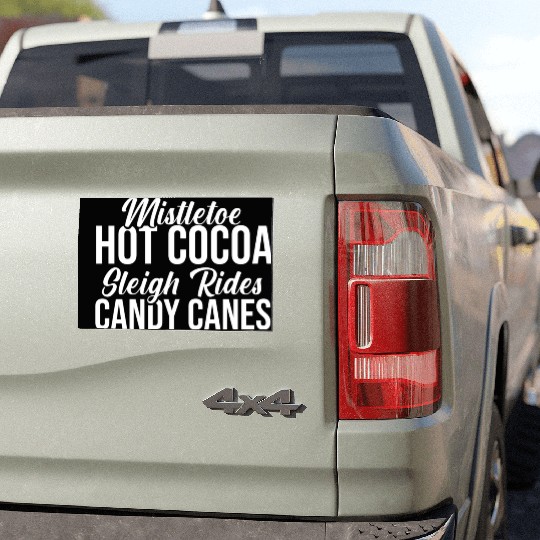 Mistletoe Hot Cocoa Sleigh Rides Candy Canes Car Magnets