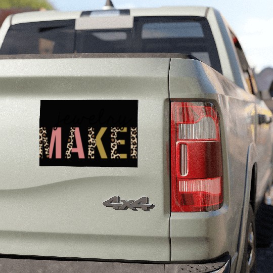 Jewelry Maker Leopard Print Funny Car Magnets