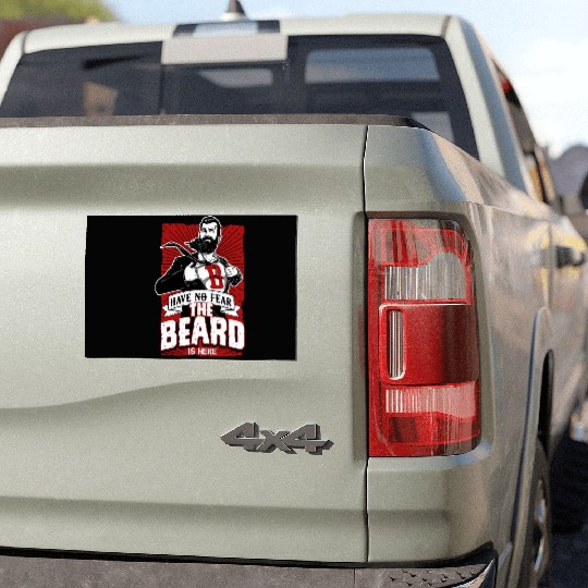 Have No Fear The Beard Is Here Funny Beard Lover Car Magnets