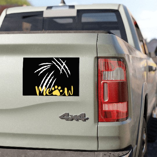 meow cat scratch Car Magnets
