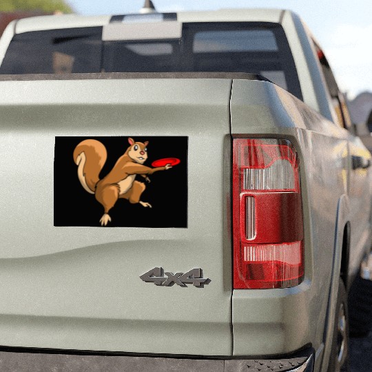 Disc Golf Squirrel Car Magnets