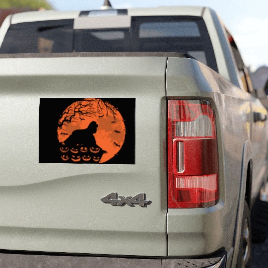 American Cocker Spaniel And Moon Halloween Car Magnets