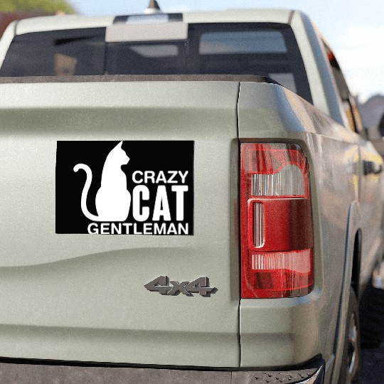 Crazy Cat Gentleman Car Magnets