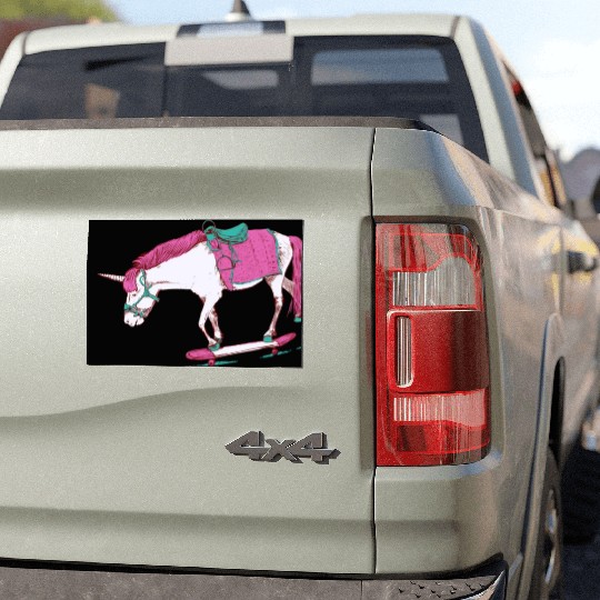 Unicorn on a Skateboard Car Magnets