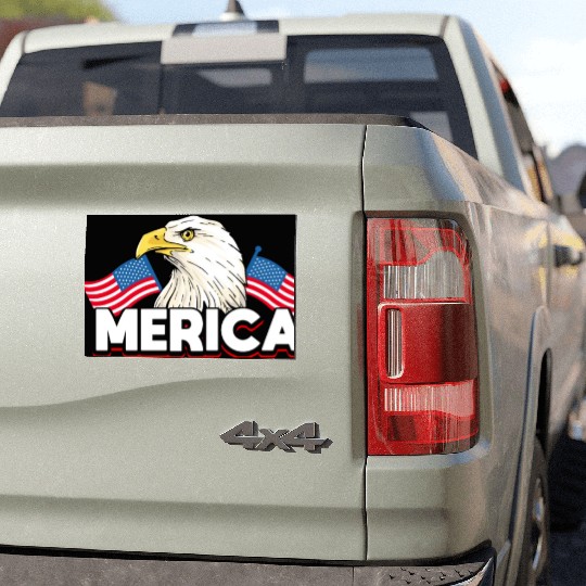 Merica Bald Eagle US Flag Independence Car Magnets