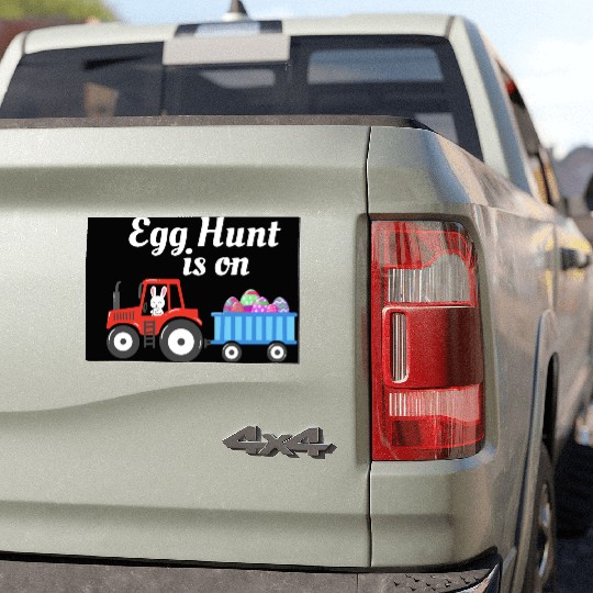 Egg Hunt is On Easter Sunday Christian Holiday Car Magnets