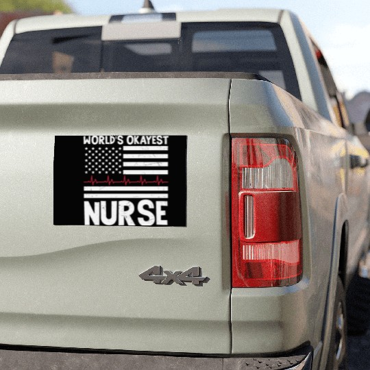 World's Okayest Nurse Nursing Car Magnets
