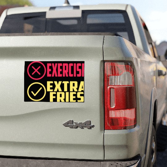 Exercise Extra Fries Gym Workout Chips Car Magnets