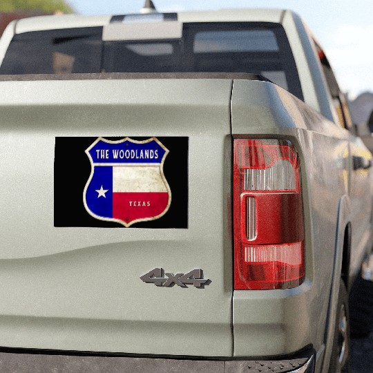 The Woodlands Texas Crest Flag Design Car Magnets