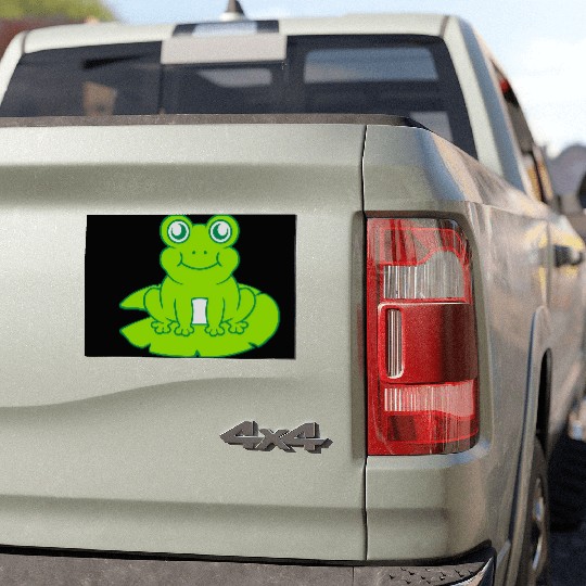 frog sitting water lily sea leaf Car Magnets