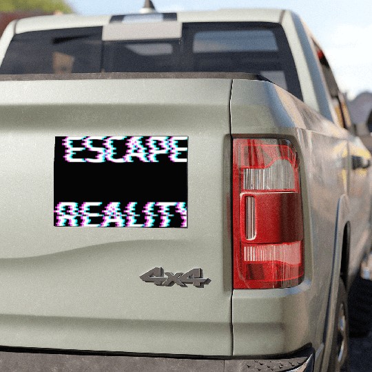 escape reality cyberpunk glitch Car Magnets