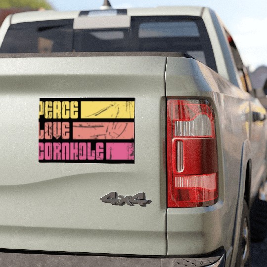 Peace Love Cornhole Car Magnets