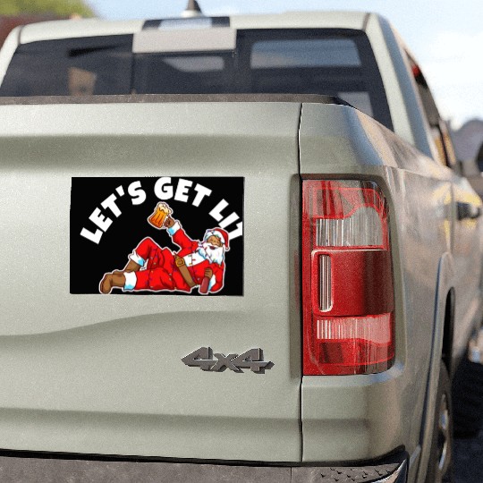 Lets get lit christmas Car Magnets