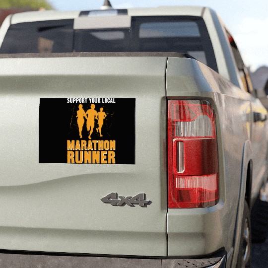 Running Runner Half Marathon Car Magnets