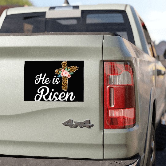 He Is Risen Jesus Christ Cross Easter Sunday Car Magnets