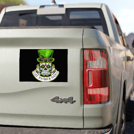 Sugar Skull | St Patrick Day | Lucky Charm Irish Car Magnets