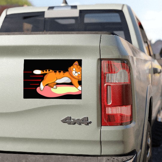 Fat cat Running Car Magnets