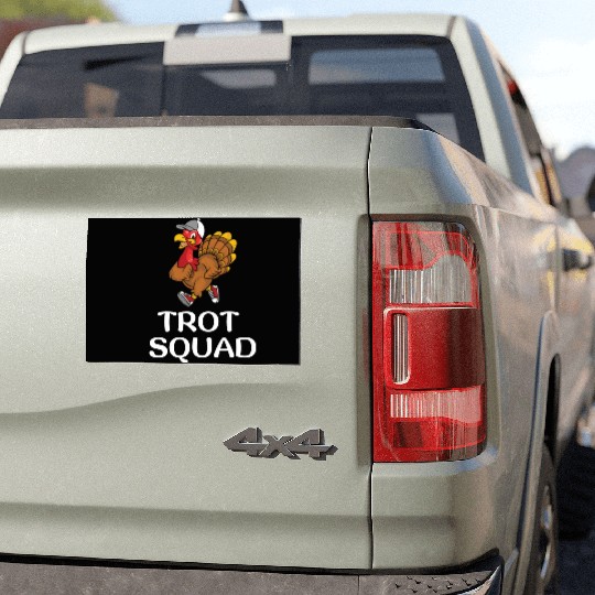 Thanksgiving Running Turkey Trot Squad Car Magnets
