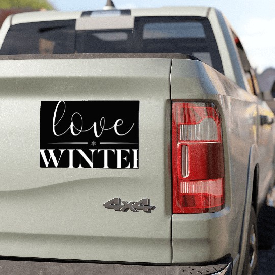 I Love Winter, Snow, Cold And Snowman Car Magnets