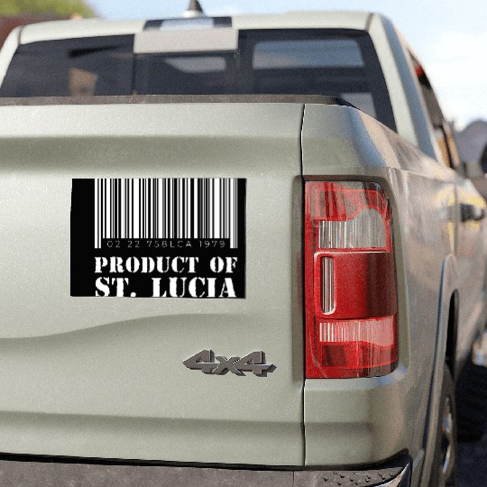 Product of St. Lucia (White) Car Magnets