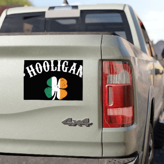 Hooligan St Patricks Day Irish Shamrock Flag Car Magnets