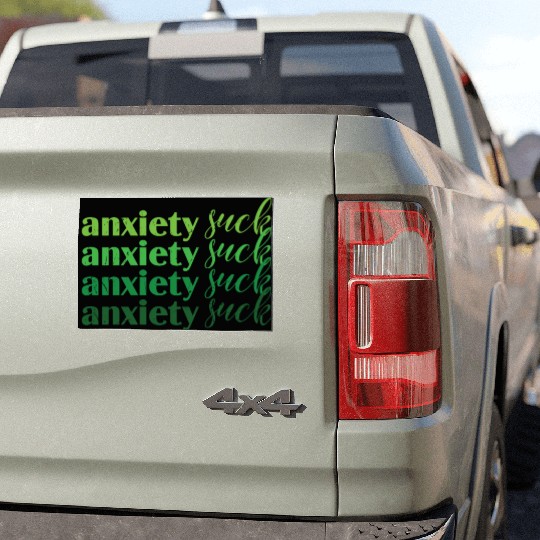 Anxiety Sucks Green Mental Health Car Magnets