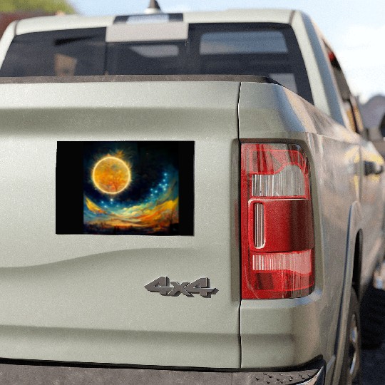 Full moon and Sun Car Magnets