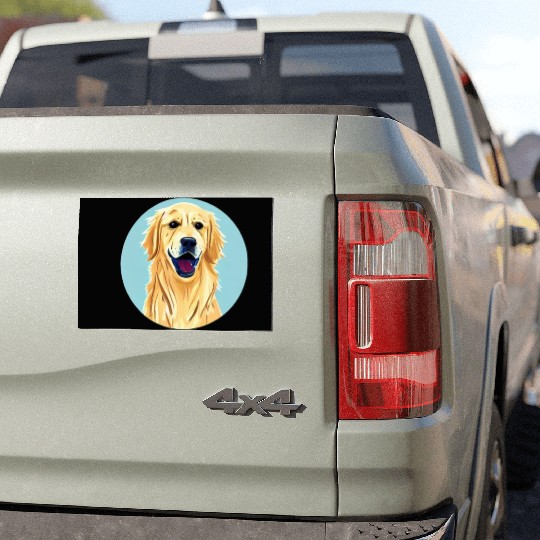 Golden Retriever & Blue Sky Car Magnets