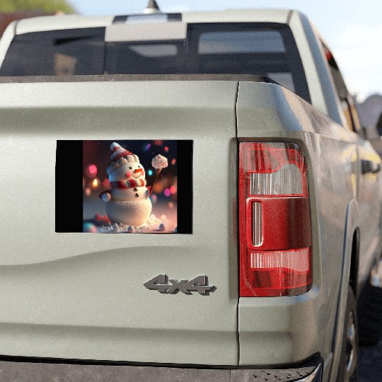 Snowman holding Candy Car Magnets