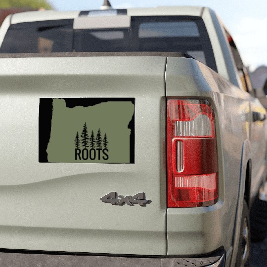 Oregon State Roots Green Car Magnets