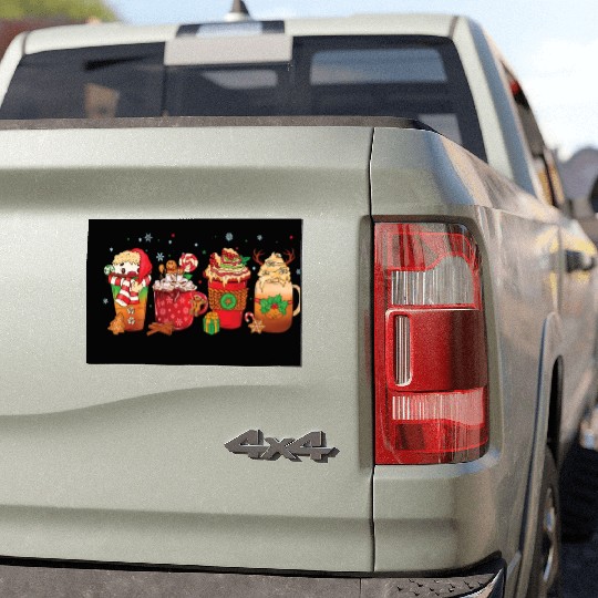 Hot Chocolate Cup Peppermint Mocha Car Magnets