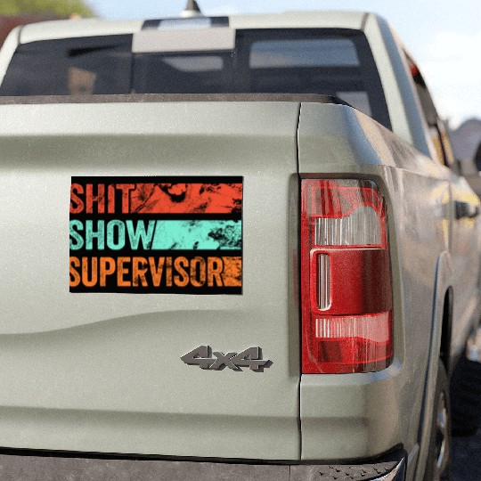 Shit Show Supervisor Funny Mom Boss Manager Car Magnets