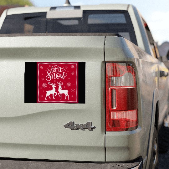Let it snow with beautiful deer Car Magnets