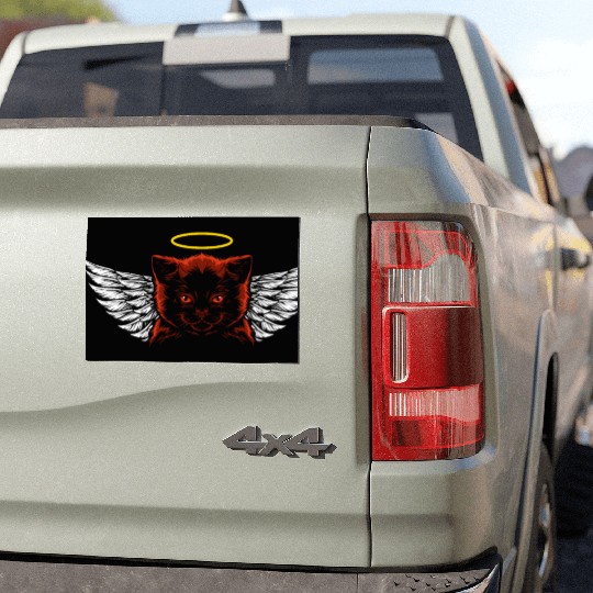 Angel and devil cat Car Magnets